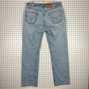Levi's 505 Mom Vintage Blue Jeans Size 34x32 Light Wash USA Made Work Wear‎ Worn